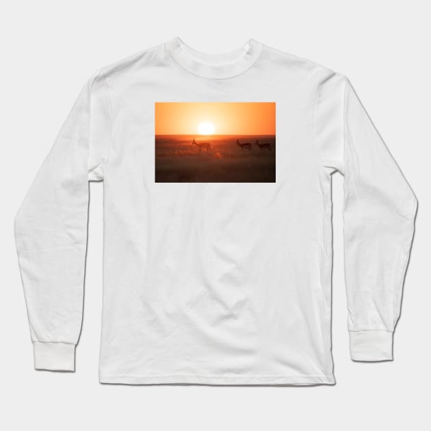 African Sunset Long Sleeve T-Shirt by withluke